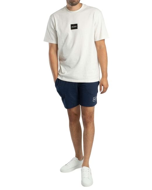 HUGO White Dumeon Logo T-shirt for men