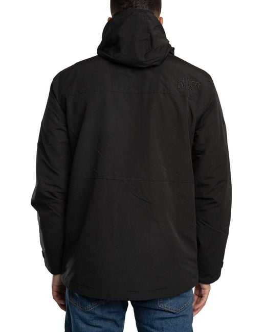 Superdry Black Ultimate Emb Windbreaker Jacket for men