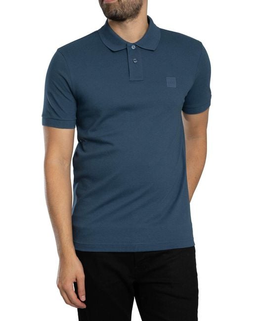 Boss Blue Passenger Slim Polo Shirt for men