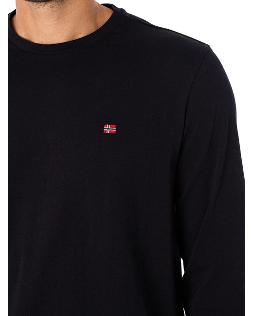 Napapijri Blue Salis Logo Longsleeved T-shirt for men