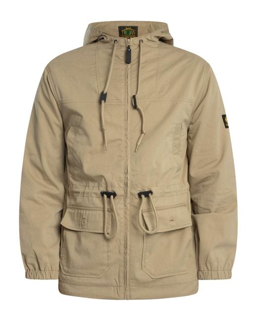 Trojan Natural Twill Badged Parka Jacket for men