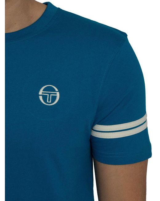 Sergio Tacchini Blue Grello Crew T-shirt for men