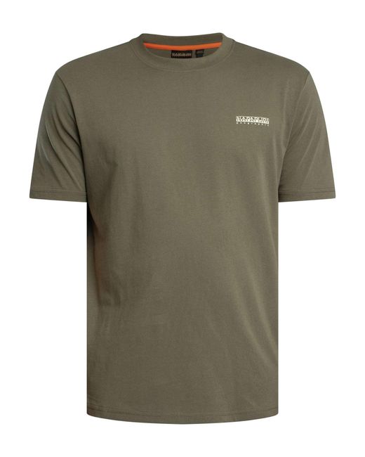 Napapijri Green Relaxed Small Box Logo T-shirt for men