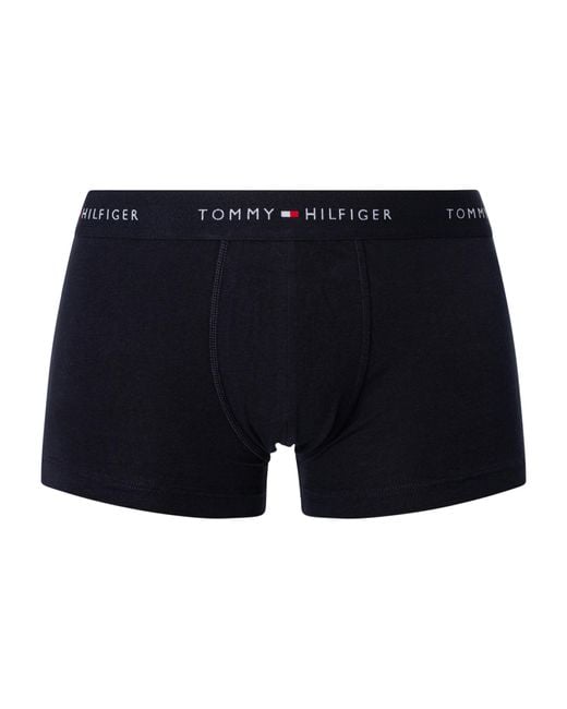 Tommy Hilfiger Black 5 Pack Signature Cotton Essentials Trunks for men