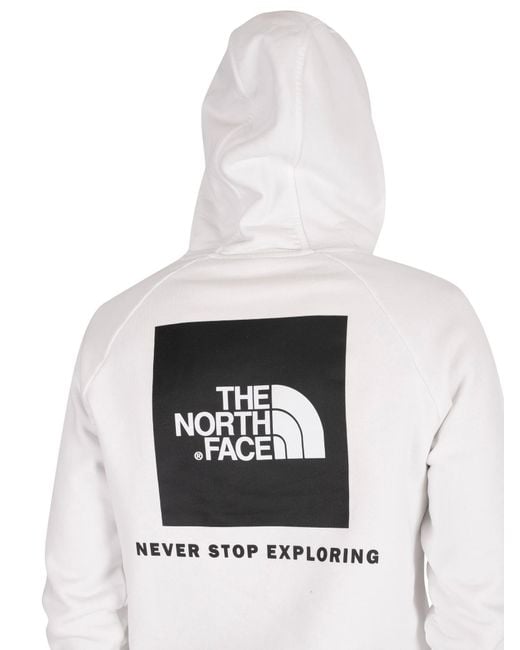 north face men's red box pullover hoodie