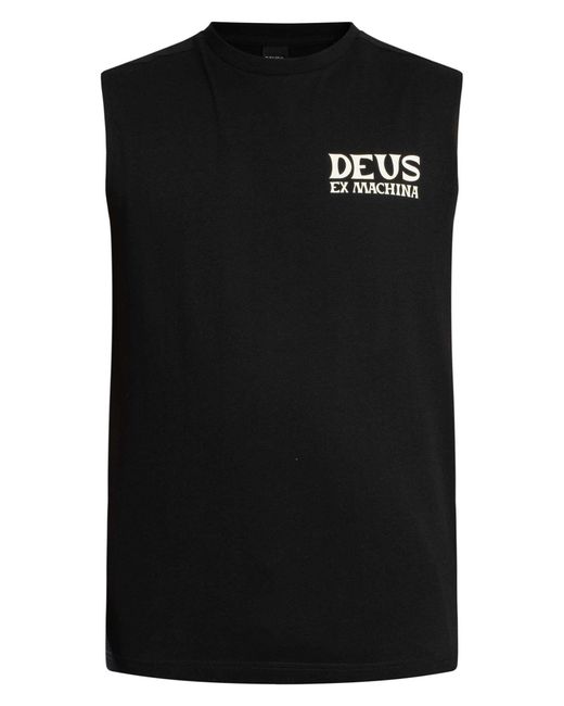 Deus Ex Machina Black Chinook Graphic Muscle Vest for men