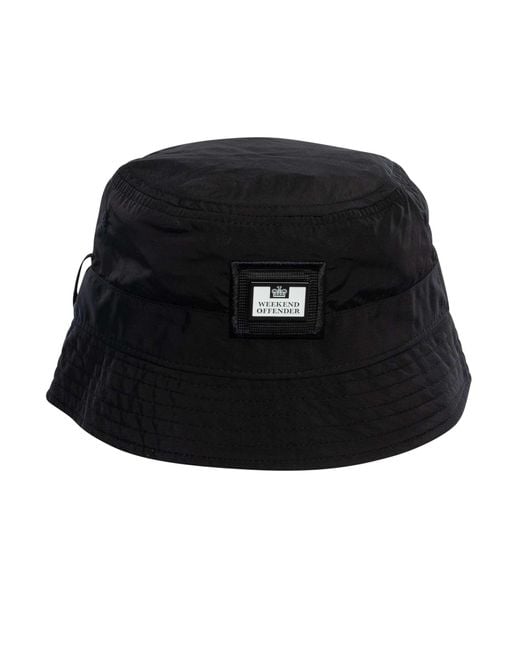 Weekend Offender Black Long Beach Bucket Hat for men