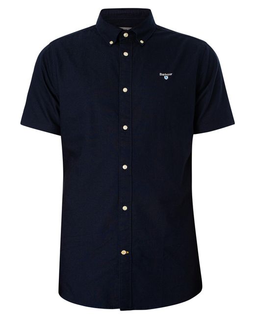 Barbour Blue Oxtown Tailored Short Sleeved Shirt for men