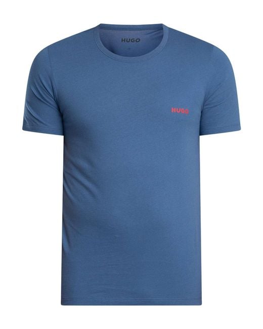 HUGO Blue 3 Pack Crew Lounge T-shirts for men