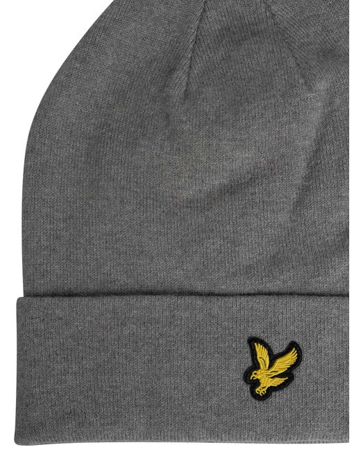 Lyle & Scott Gray Cotton Merino Beanie for men