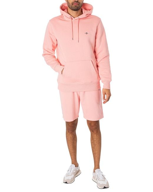 Gant Pink Regular Shield Pullover Hoodie for men