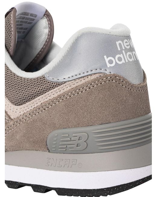 New Balance White 574 Classic Suede Trainers for men