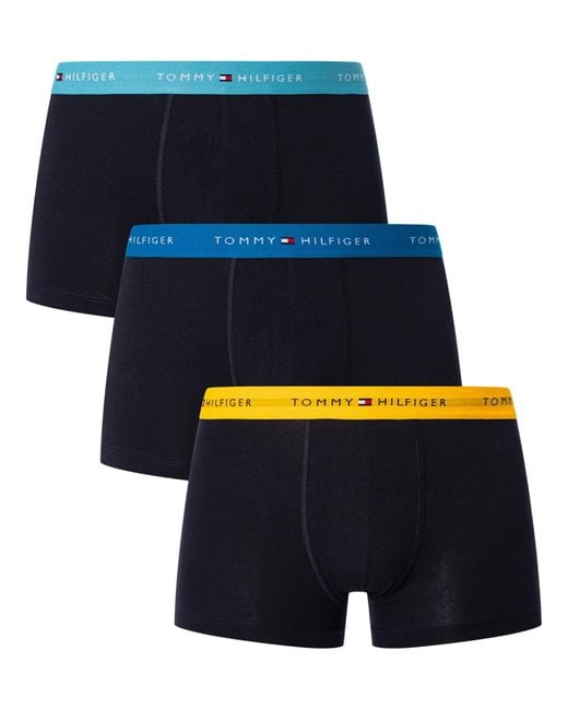 Tommy Hilfiger Blue 3 Pack Signature Cotton Essentials Trunks for men