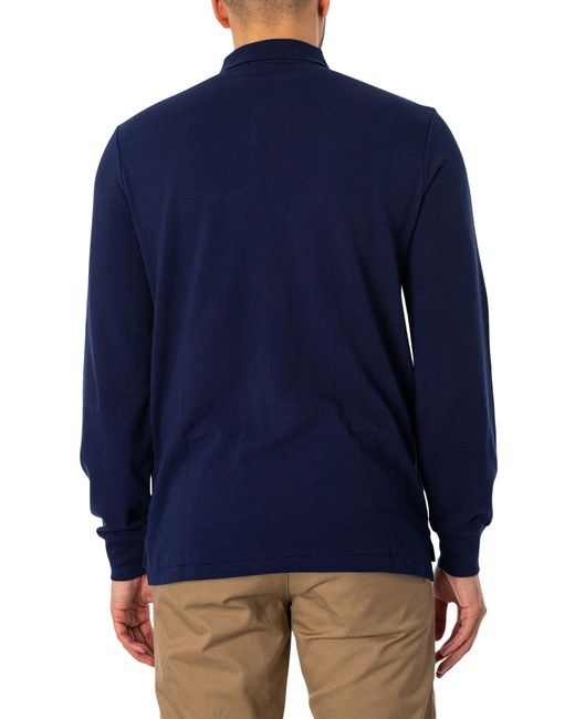Polo Ralph Lauren Blue Longsleeved Slim Polo Shirt for men