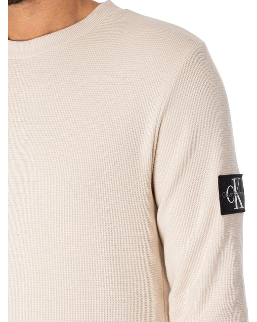 Calvin Klein Natural Badge Waffle Longsleeved T-shirt for men
