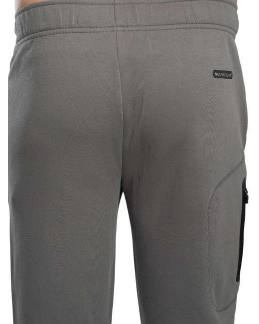 EA7 Gray Side Zip Logo Joggers for men
