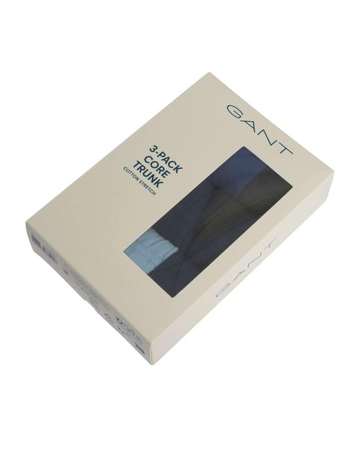 Gant Blue 3 Pack Core Trunks for men