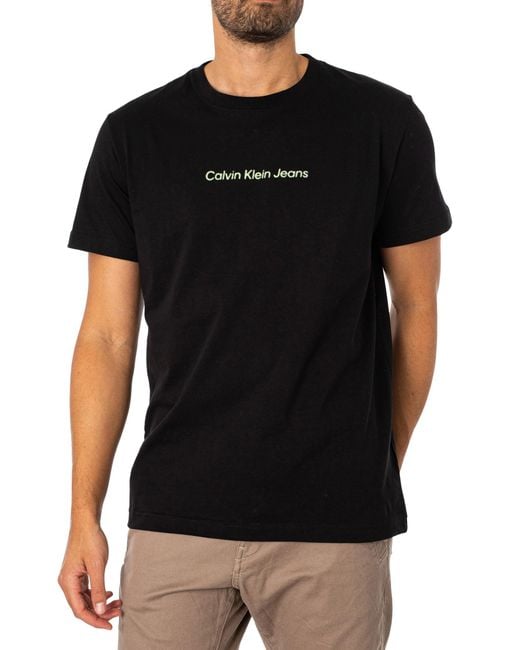 Calvin Klein Black Mirrored Back Logo T-shirt for men