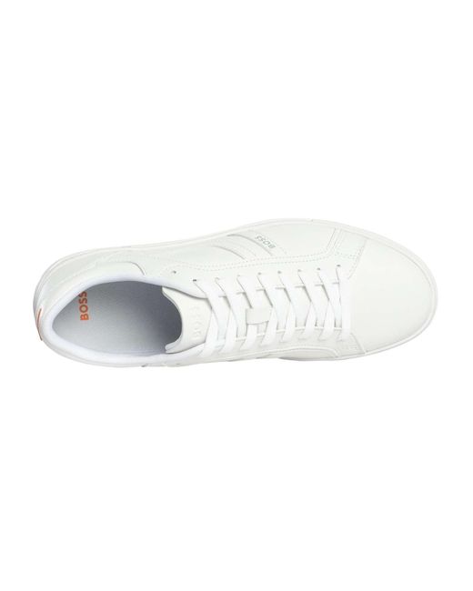 Boss White Rhys Faux Trainers for men