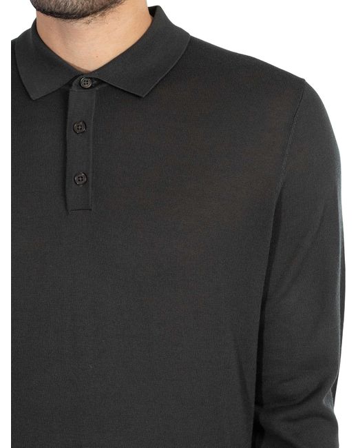 Antony Morato Wool Blend Longsleeved Polo Shirt in Black for Men Lyst