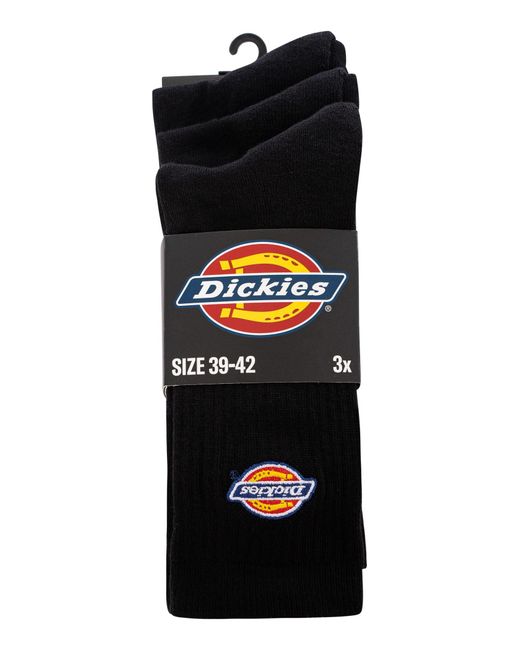 Dickies Black 3 Pack Valley Grove Socks for men