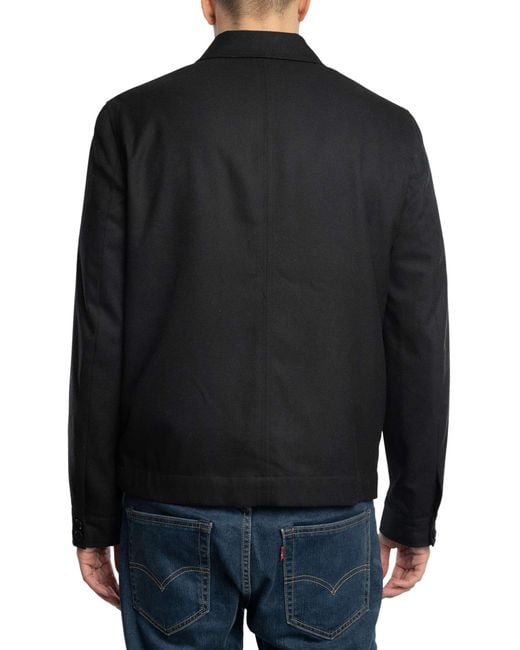 Ted Baker Black Henry J Wool Blend Harrington Jacket for men