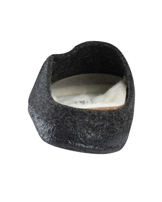 Birkenstock Black Zermatt Rivet Wool Felt Slippers for men