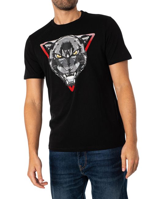 Antony Morato Black Osaka Panther T-shirt for men