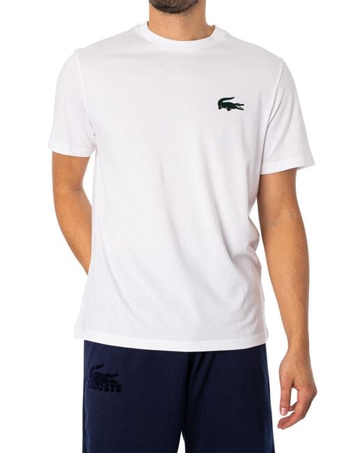 Lacoste White Lounge Chest Logo T-shirt for men