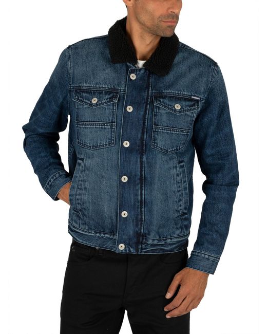 wagon In de meeste gevallen Woordenlijst Superdry Hacienda Sherpa Denim Jacket in Blue for Men | Lyst Canada
