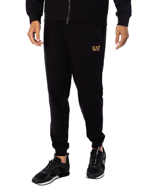 EA7 Black Logo Zip Through Tracksuit for men