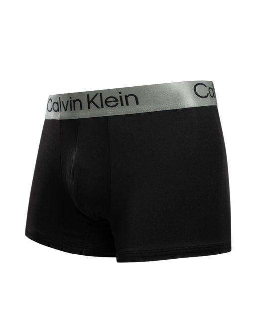Calvin Klein Black 3 Pack Brushed Microfiber Trunks for men