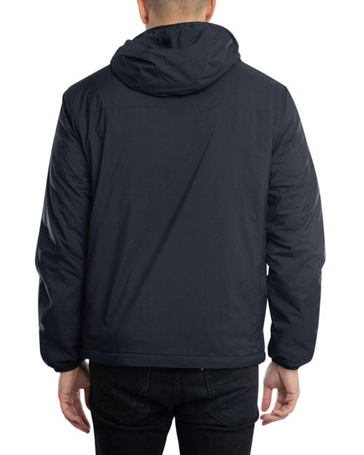 Tommy Hilfiger Blue Mix Quilted Hooded Jacket for men