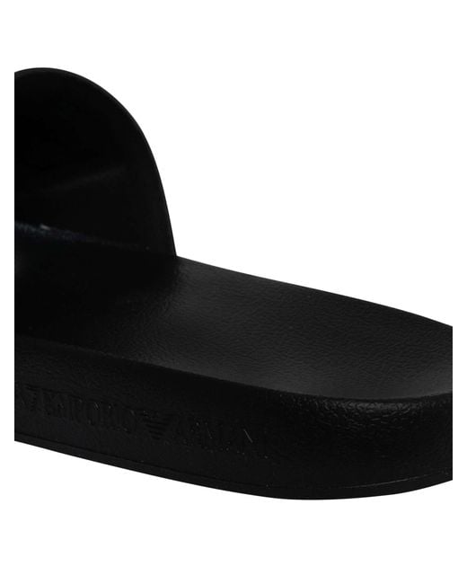 EA7 Black Scarpe Logo Sliders for men