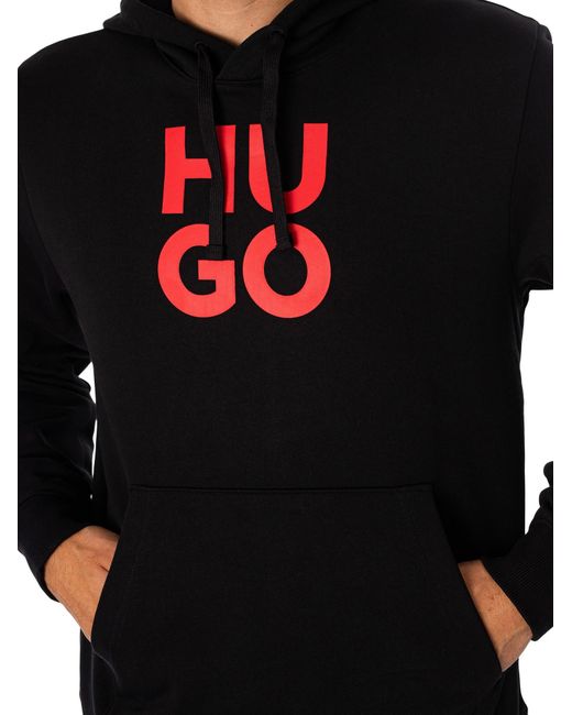 HUGO Black Daltorreson Hoodie for men