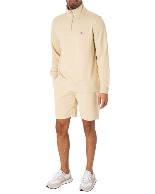 Gant Natural Regular Half Zip Sweatshirt for men