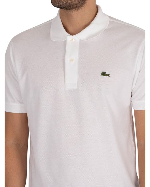 Lacoste White Classic Logo Polo Shirt for men