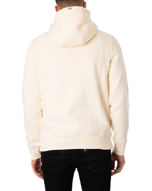 Tommy Hilfiger White Classic Flag Pullover Hoodie for men