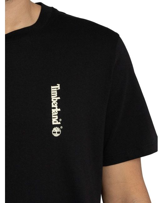 Timberland Black Oval Logo Back Graphic T-shirt for men