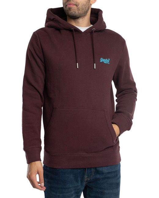 Superdry Red Essential Logo Pullover Hoodie for men