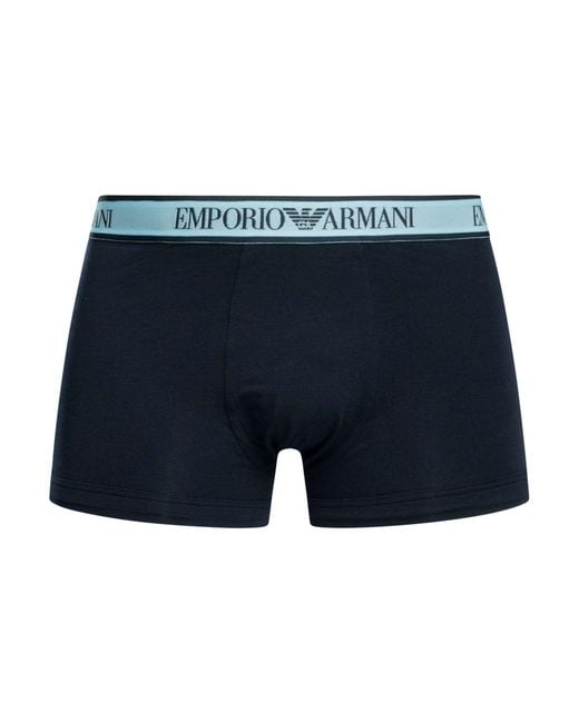 Emporio Armani Blue 3 Pack Trunks for men