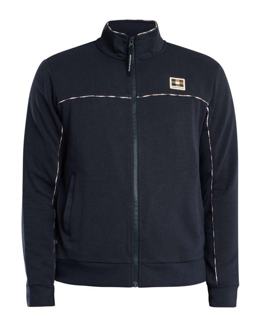 Aquascutum Blue Piping Scuba Track Jacket for men