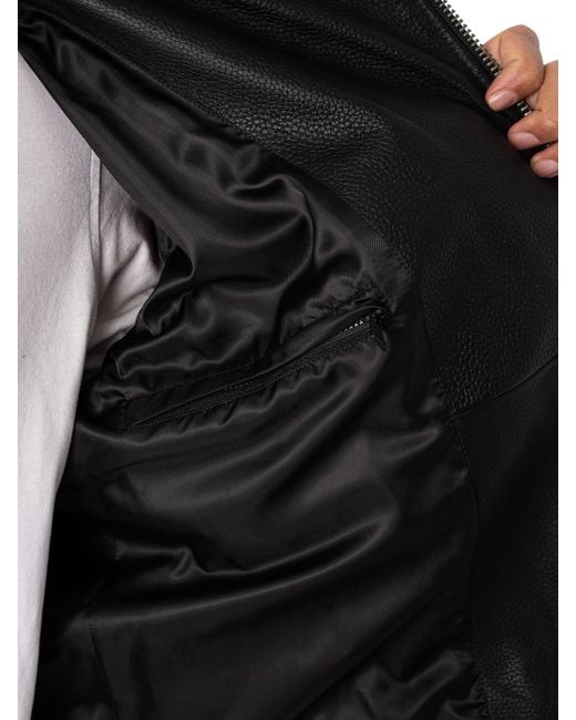 HUGO Black Lewis Leather Jacket for men