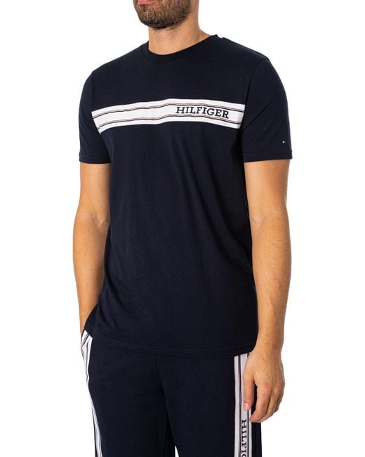 Tommy Hilfiger Blue Lounge Brand Line T-shirt for men