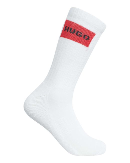 HUGO White 3 Pack Label Quarter Socks for men
