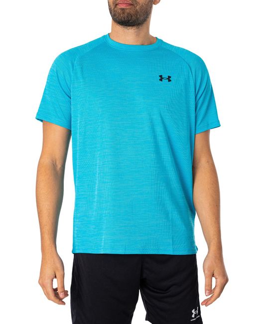 Under Armour Blue Tech Textured Short Sleeve T-shirt for men
