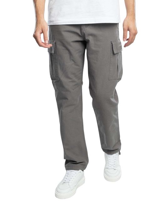 Jack & Jones Gray Kane Barkley Cargo Trousers for men