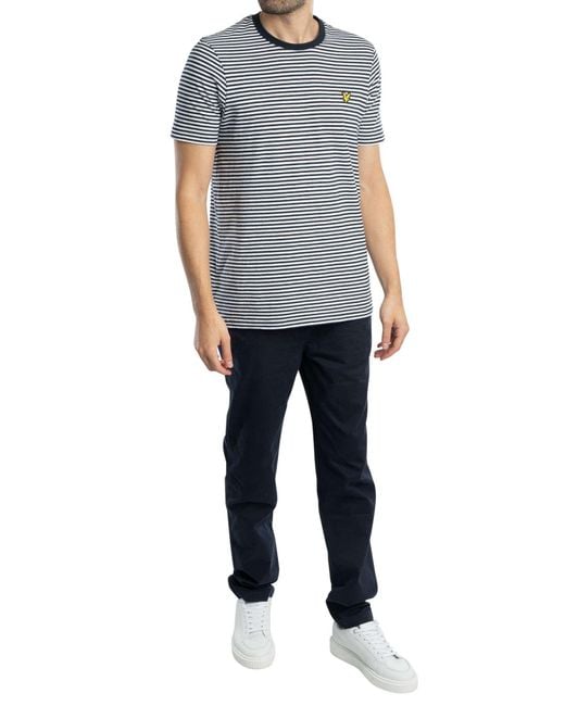Lyle & Scott Blue Five Pocket Chino Trousers for men