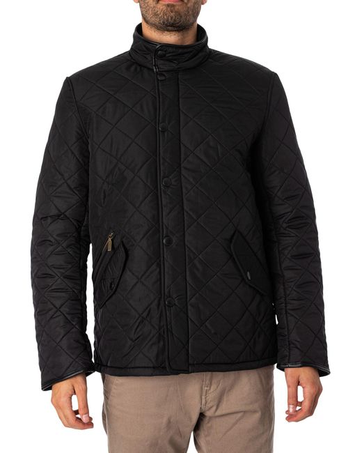 Barbour Black Powell Quilted Jacket for men