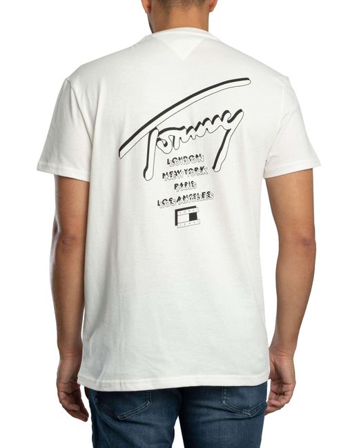 Tommy Hilfiger White Regular Back Graphic Sign City T-shirt for men